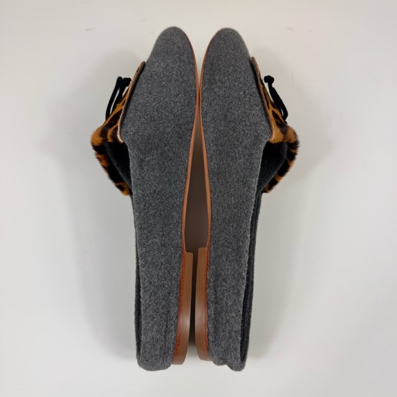 SANT M Cortina Felted Mules Leopard Gray Slip On Pointed Shoes European EUC - Picture 7 of 9
